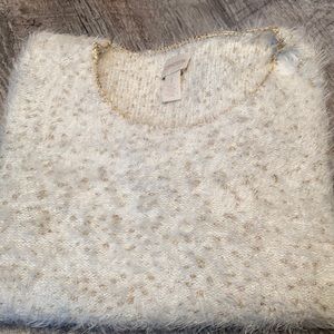 Chico’s Beautiful Sweater~size 1~ creme/gold